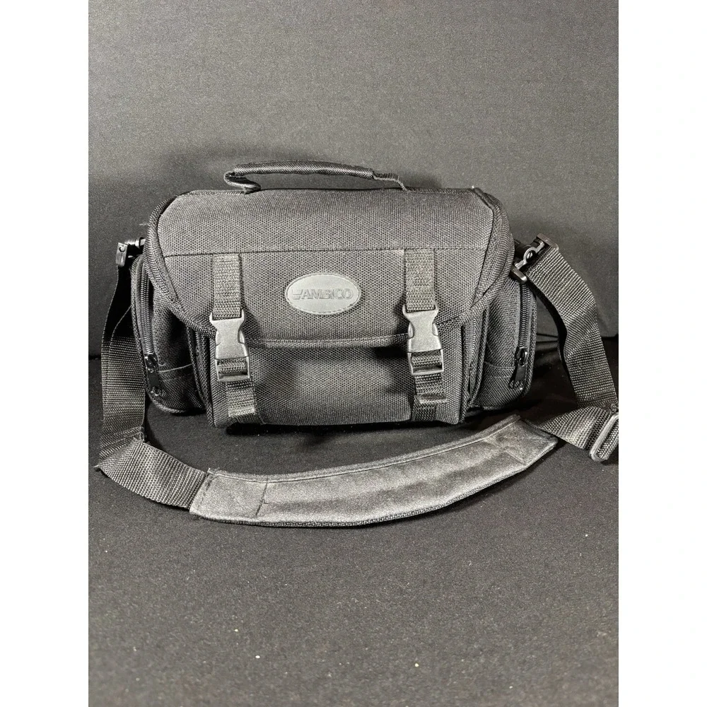 Ambico Black Nylon Padded Camera‎ Bag W/Strap